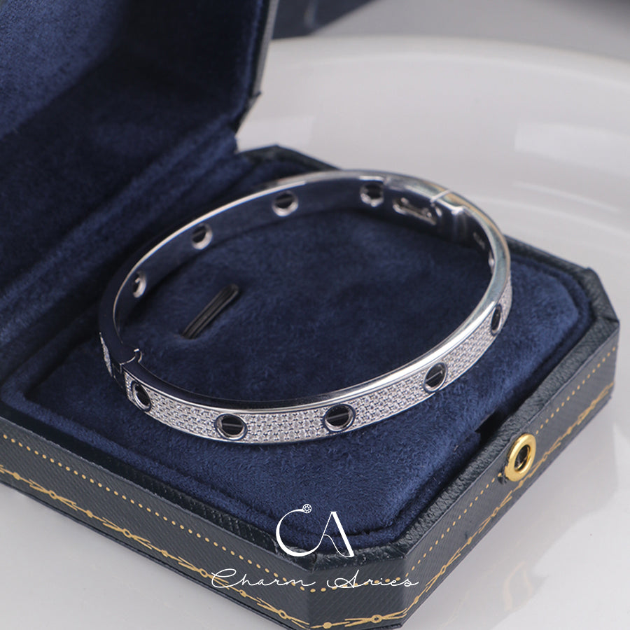 CLASSIC LOVE  S925 BLACK CERAMIC BRACELET