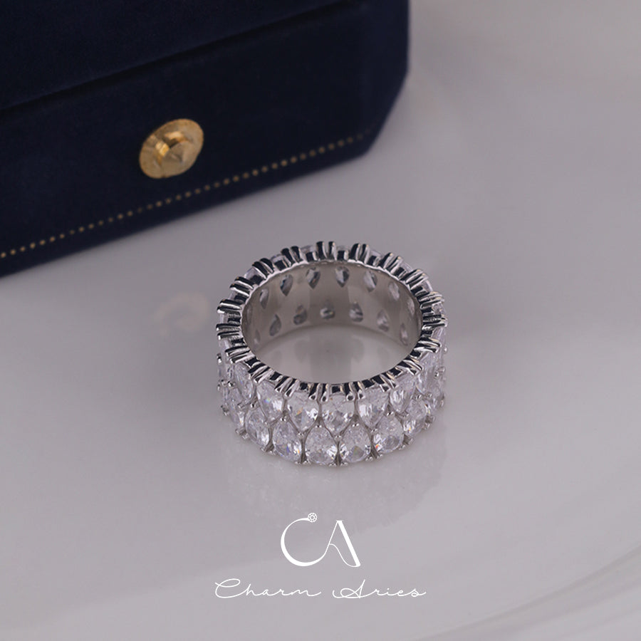 CELEBRITY STYLE FULL DIAMONDS S925 RING