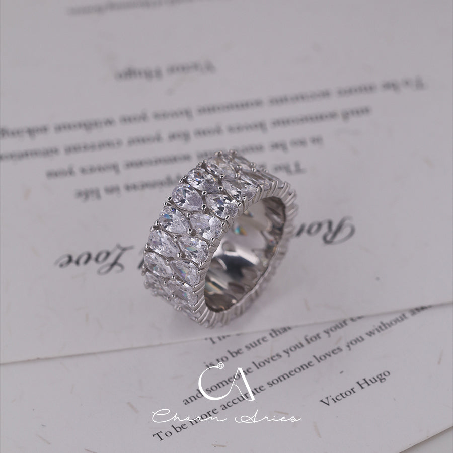 CELEBRITY STYLE FULL DIAMONDS S925 RING