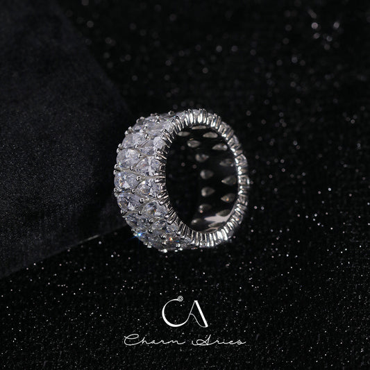 CELEBRITY STYLE FULL DIAMONDS S925 RING