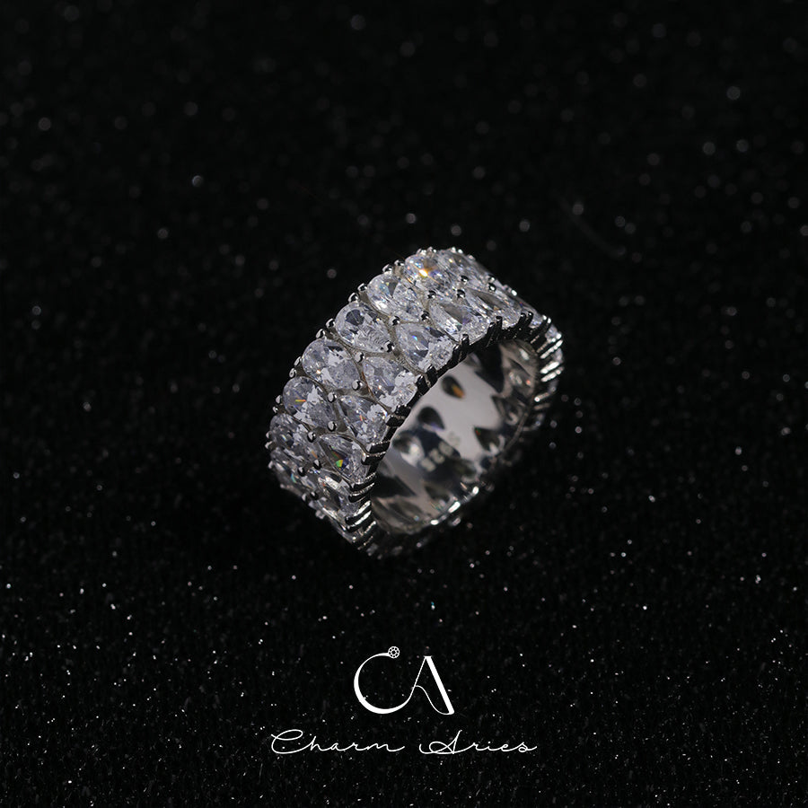 CELEBRITY STYLE FULL DIAMONDS S925 RING