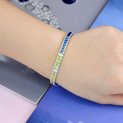 RAINBOW GEM  S925 FULL DIAMOND BRACELET