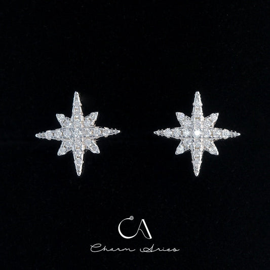 HEXAGRAM  S925 FULL DIAMOND EARRINGS