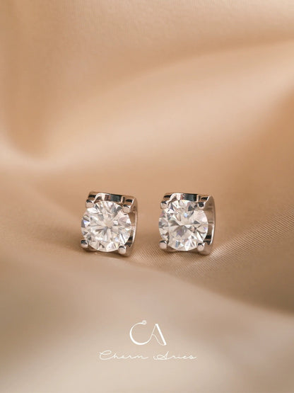 HORNS FOUR CLAWS  S925 MOISSAN DIAMOND EARRINGS