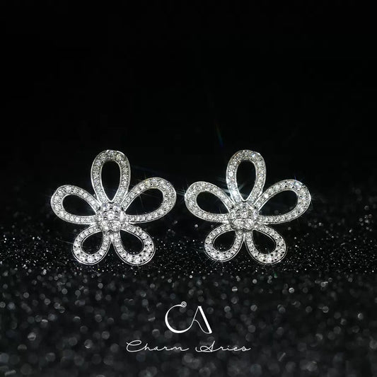 SUNFLOWER S925 FULL DIAMOND EARRINGS