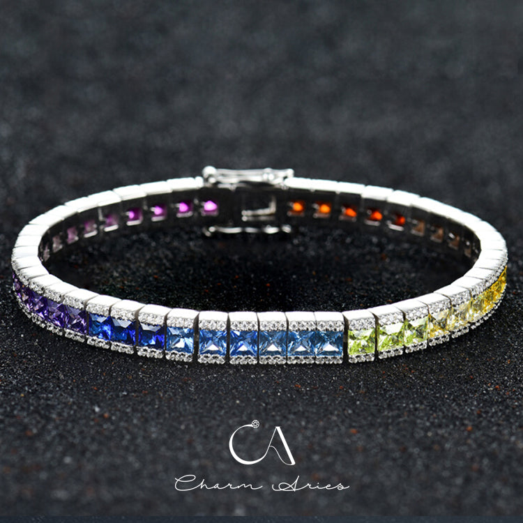 RAINBOW GEM  S925 FULL DIAMOND BRACELET