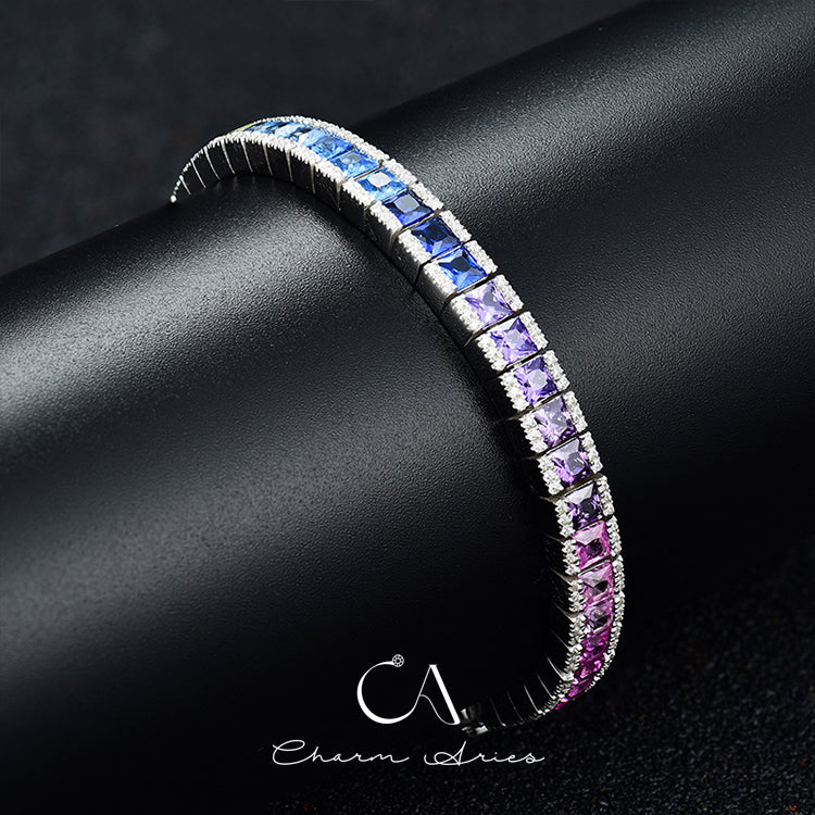 RAINBOW GEM  S925 FULL DIAMOND BRACELET