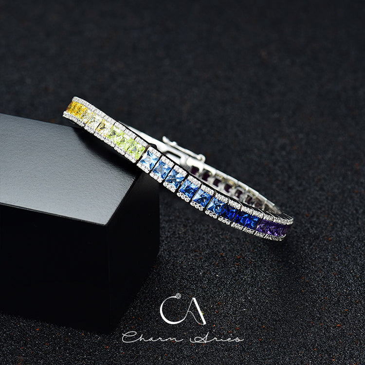 RAINBOW GEM  S925 FULL DIAMOND BRACELET