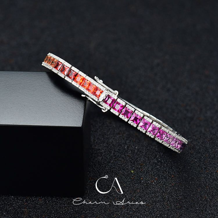 RAINBOW GEM  S925 FULL DIAMOND BRACELET