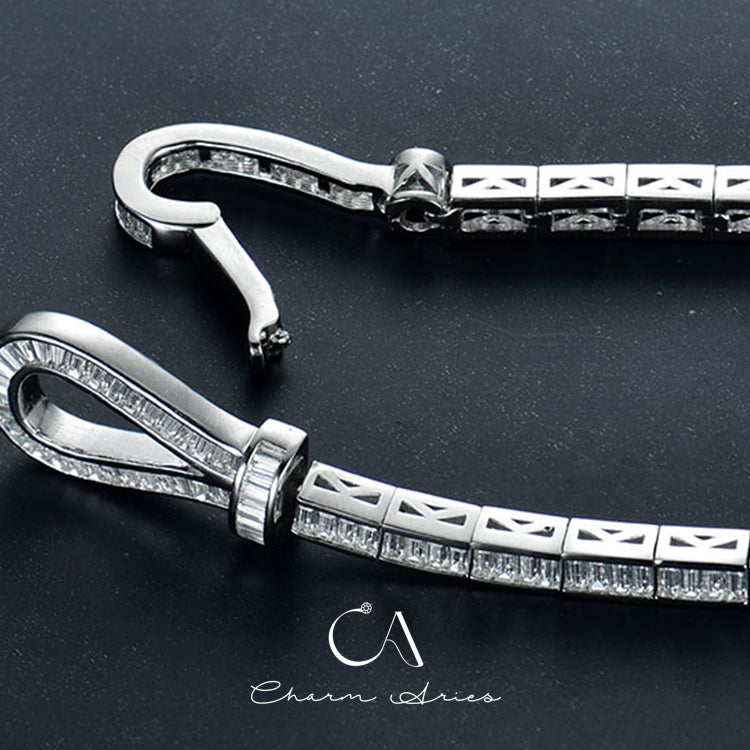 HORSESHOE BUCKLE  S925 FULL DIAMOND BRACELET